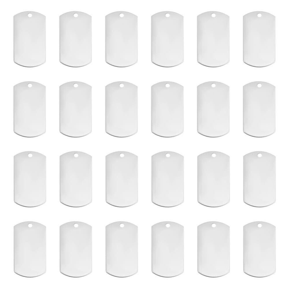 5475 50PCS 3mm Rectangle Stamping Blank Tags Stainless Steel Pendants